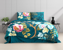 Pamučna posteljina 240x220 sa prekrasnim printom cvijeća, 100% pamuk