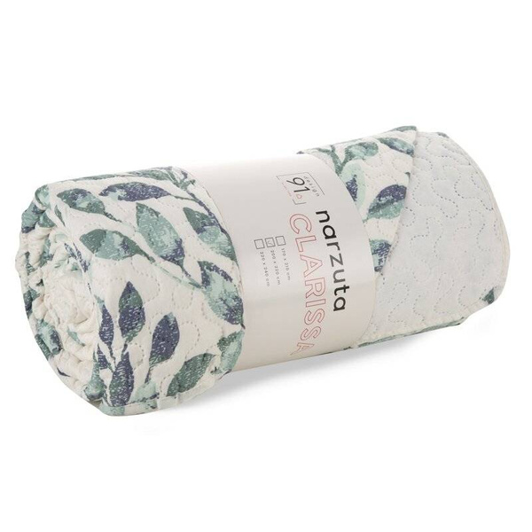 Lagani prekrivač s printom zelenih grančica 200x220 CLARISSA