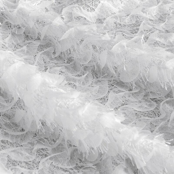 EVA MINGE gotova zavjesa 135x250 izrađena od šifona ukrašena moher koncem i suptilnim volanima TIFFANY