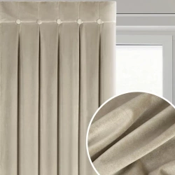 Baršunasta zavjesa ukrašena dubokim naborima i gumbima 85x250 cm (dimenzije zavjese dane nakon sklapanja) zavjesa s tregerima - ALITA