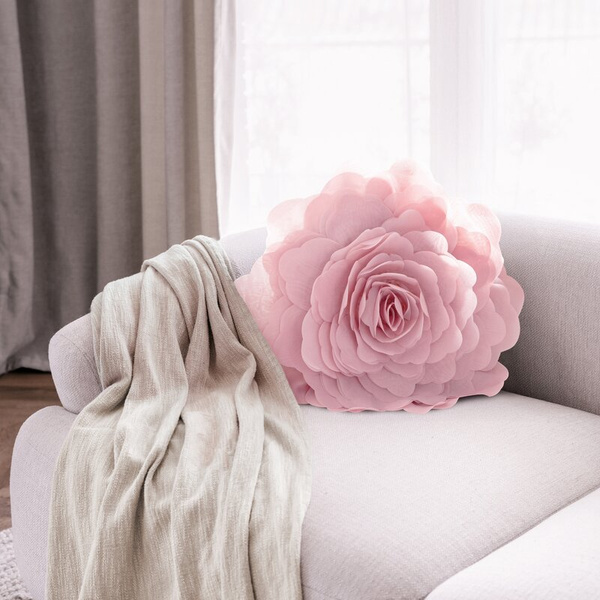 Okrugla jastučnica promjera 40 cm s ukrasnim 3D cvijetom FLORES 6