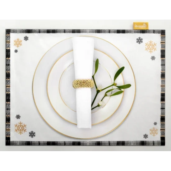 Set od 4 božićne podmetače za stol sa snježnim pahuljama 30x40 Angel baršun