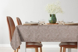 Bež stolnjak 140x180 sa jacquard uzorkom listova banane Isla