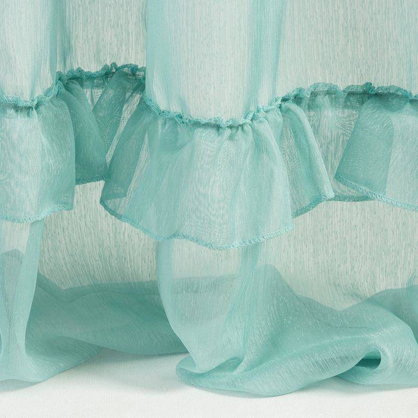 Mint zavjesa s volanima na dnu 140x270 s trakom Lorena