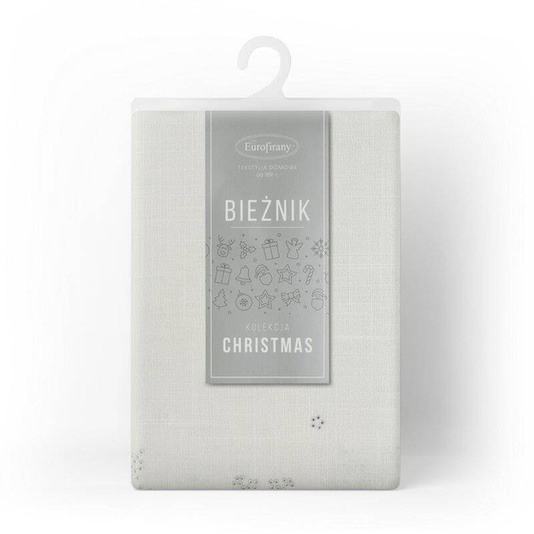 Trkač za stol srebrni božićni stolnjak sa aplikacijom srebrnih cirkona 40x140 Agata