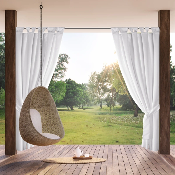 Zavjesa za terasu 155x220 boja bijela od nepromočive tkanine sa čičak trakama GARDEN  2