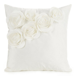 Baršunasta jastučnica 45 x 45 cm ukrašena 3D ružama Flores 1