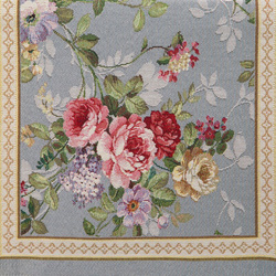 Goblen nadstolnjak 40x100 ukrašen tkanim cvjetnim motivom 