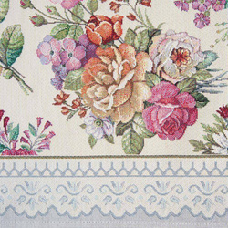 Goblen stolnjak ukrašen tkanim cvjetnim motivom 100x100