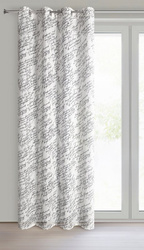 Zavjesa od tkanine s dodatkom lana, ukrašena printom, 140x250 cm,