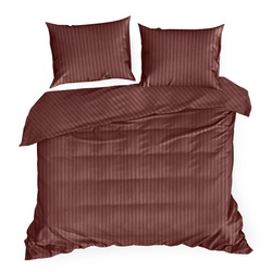 Premium prugasta posteljina za apartmane od pamučnog satena 140x200