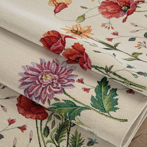 Goblen stolnjak ukrašen tkanim cvjetnim motivom 100x100