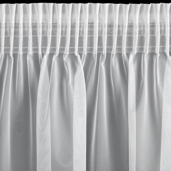 Bijela mrežasta zavjesa ukrašena 3D aplikacijom ruže, 350x160 cm, traka - ROSES3 - Eva Minge