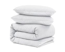 Posteljina s uzorkom vafla 140x220 mikroperkal, posteljina koja se ne pegla