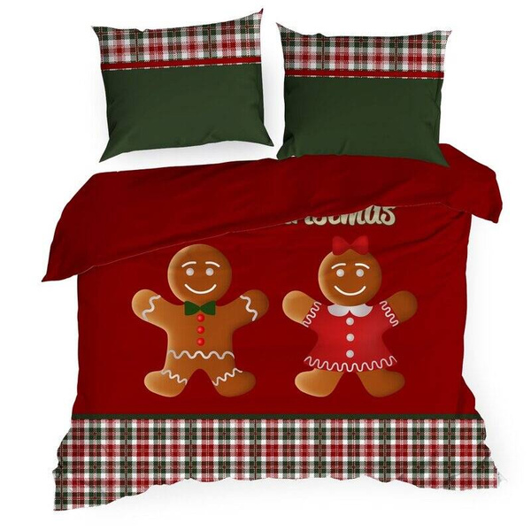 Božićna posteljina 220x200 od pamuka s printom božićnih kolačića Ginger