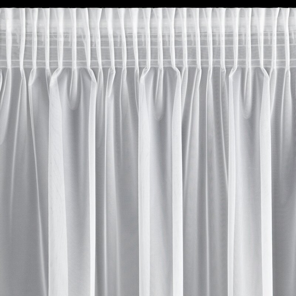 Bijela mrežasta zavjesa ukrašena 3D aplikacijom ruže, 140x270 cm - traka ROSES3 - Eva Minge