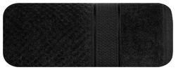 Pahuljasti ručnik s reljefnim karo uzorkom i rubom od velura 500 g/m2 Jessi (06) 50 X 90 cm crni