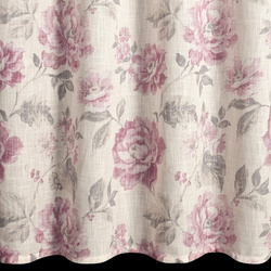 Zavjesa 140x250 od tkanine s dodatkom lana, ukrašena suptilnim cvjetnim printom- DAVENA