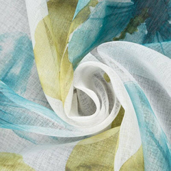 Zavjesa od svijetlog etamina sa printom cvijeća, poluprozirna 140x250 Sofia