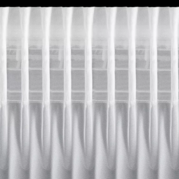 Bijela mrežasta zavjesa ukrašena 3D aplikacijom ruže, 350x270 cm - traka ROSES3 - Eva Minge