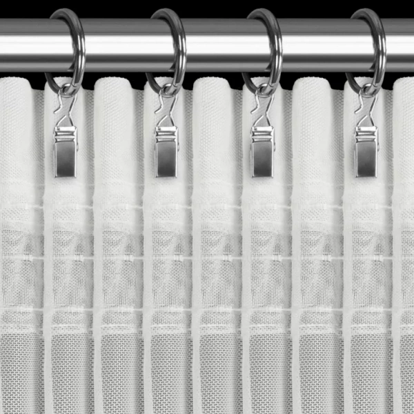 Bijela mrežasta zavjesa ukrašena 3D aplikacijom ruže, 350x270 cm - traka ROSES3 - Eva Minge