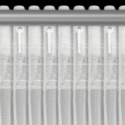 Bijela mrežasta zavjesa ukrašena 3D aplikacijom ruže, 350x270 cm - traka ROSES3 - Eva Minge