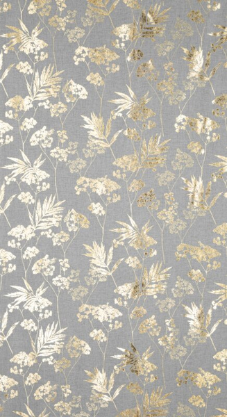 Bijelo-zlatna mrežasta zavjesa s biljnim motivom, 140x250 cm - DELIA