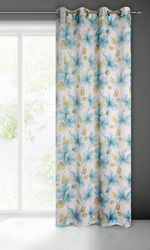 Zavjesa od svijetlog etamina sa printom cvijeća, poluprozirna 140x250 Sofia