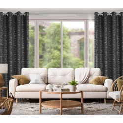 Zavjesa sa srebrnim geometrijskim printom 140x250 Evi