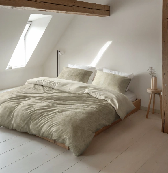 Posteljina od flanela 140x220 bež, mekana na dodir Washed Cotton