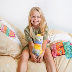 Dječja pamučna posteljina 140x220 s printom alpake + gratis pamučna torba