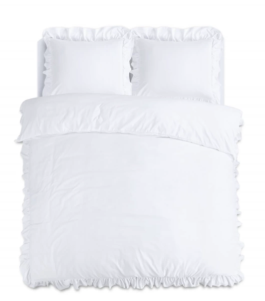 Elegantna bijela posteljina s volanima 240x200/220 RufflesWhite