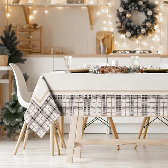 Podmetač s motivom zlatne pahulje i ukrasnim kariranim rubom od goblena 35x45 Angel