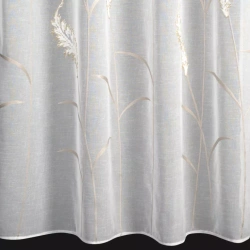 Krem zavjesa od mat gaze ukrašena vezom s dodatkom zlatnog konca, traka 140x270 cm - AURELIA