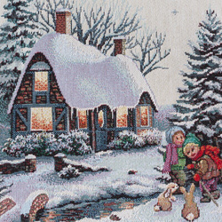 Tapiserijski nadstolnjak 40x100 cm ukrašen božićnim motivom