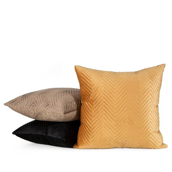 PREMIUM Sofia jastučnica od mekog i mat baršuna, prošivena u uzorku riblje kosti metodom vrućeg prešanja 45x45