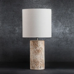 Keramička stolna lampa, abažur od mat tkanine NOA 01 29x60 
