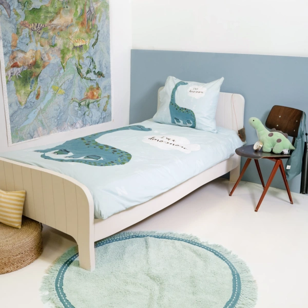 Dječja pamučna posteljina 140x220 s printom dinosaura + gratis pamučna torba