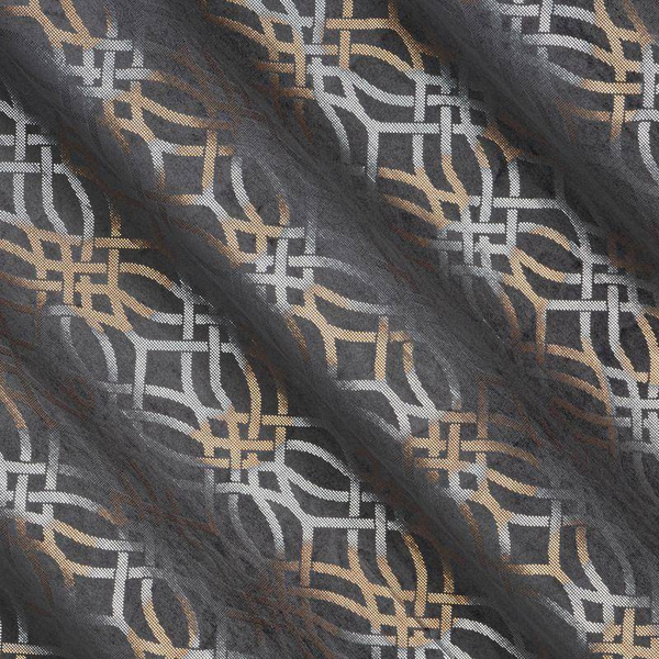 Zavjesa od baršuna sa osjenčanim srebrnim i zlatnim uzorkom u boho stilu 140x250 Areta