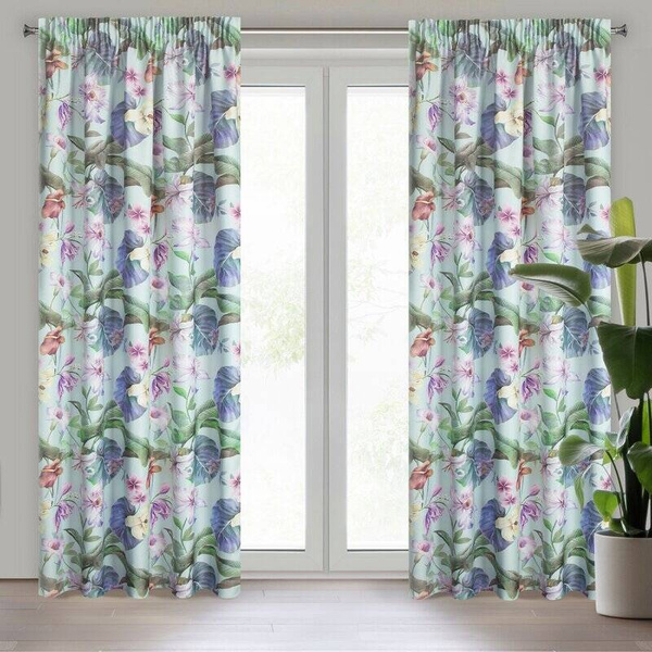 Zavjesa 140x270 na traci za zamračivanje s prekrasnim cvjetnim uzorkom Alia