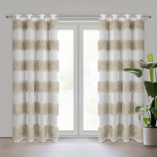 Zavjesa 140x250 od gaze ukrašena moher koncem Margaret 3