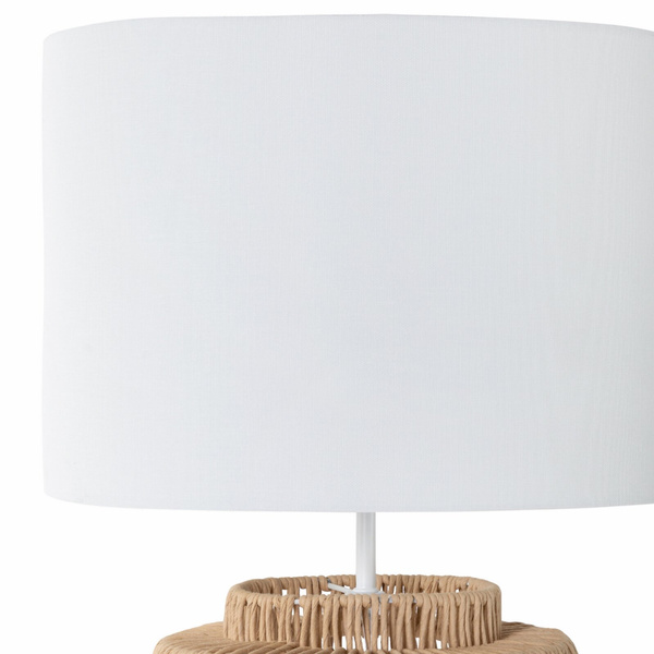 Lampa dekorativna bijela u boho stilu na bež podlozi koja imitira ratan Frida 35x60