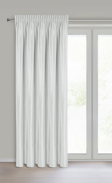 Srebrna zavjesa od sjajnog baršuna 140x270 cm traka - CAMERON