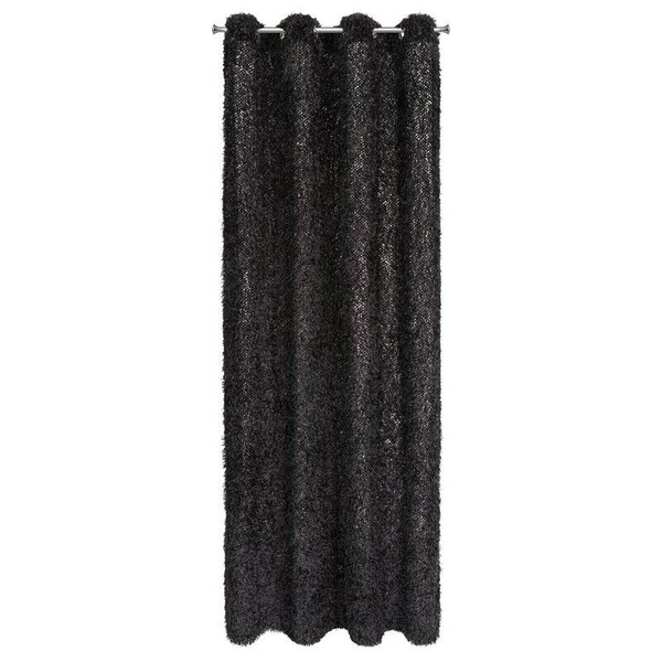 Zavjesa 140x250 MARION ukrašena dlakavim dodatkom