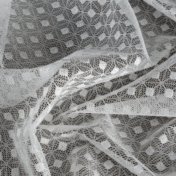 Bijela zavjesa s finim geometrijskim uzorkom, 140x270 cm, ALAYA 