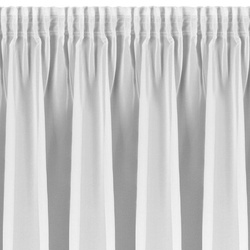 Bijela šifonska zavjesa ukrašena izvezenom aplikacijom, traka 400x140 cm, LILI