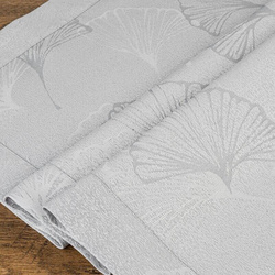 Stolnjak 145x400 otporan na mrlje ukrašen jacquard uzorkom lišća ginka i ukrasnim rubom Diana