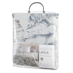 Baršunasti prekrivač za krevet 200x220 cm ukrašen botaničkim printom