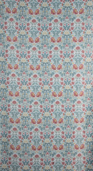 Bijelo-bordo zavjesa za zamračivanje s cvjetnim printom, 135x250 cm- ASHLEY