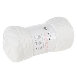 Deka bijela s ukrasnom pletenicom 200x220 